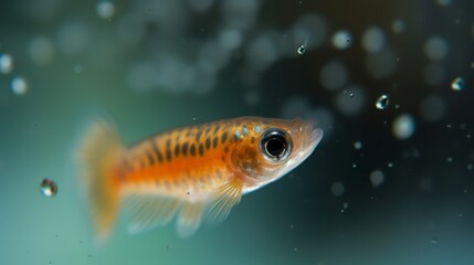 Curious Guppy Fry in Isolation