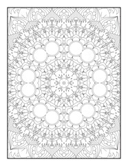 Coloring Page For Adult. Mandala. Vector. Circular pattern in the form of a mandala. Coloring book page. Flower Mandalas. Vintage decorative elements. Mandala Coloring Pages.  Pattern Coloring Page.