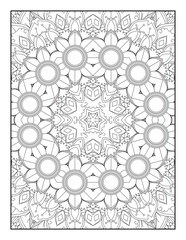 Coloring Page For Adult. Mandala. Vector. Circular pattern in the form of a mandala. Coloring book page. Flower Mandalas. Vintage decorative elements. Mandala Coloring Pages.  Pattern Coloring Page.