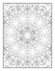 Coloring Page For Adult. Mandala. Vector. Circular pattern in the form of a mandala. Coloring book page. Flower Mandalas. Vintage decorative elements. Mandala Coloring Pages.  Pattern Coloring Page.