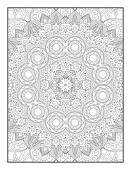 Coloring Page For Adult. Mandala. Vector. Circular pattern in the form of a mandala. Coloring book page. Flower Mandalas. Vintage decorative elements. Mandala Coloring Pages.  Pattern Coloring Page.