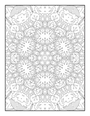Coloring Page For Adult. Mandala. Vector. Circular pattern in the form of a mandala. Coloring book page. Flower Mandalas. Vintage decorative elements. Mandala Coloring Pages.  Pattern Coloring Page.