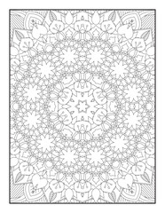 Coloring Page For Adult. Mandala. Vector. Circular pattern in the form of a mandala. Coloring book page. Flower Mandalas. Vintage decorative elements. Mandala Coloring Pages.  Pattern Coloring Page.