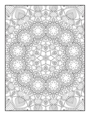 Coloring Page For Adult. Mandala. Vector. Circular pattern in the form of a mandala. Coloring book page. Flower Mandalas. Vintage decorative elements. Mandala Coloring Pages.  Pattern Coloring Page.