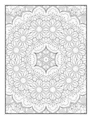 Coloring Page For Adult. Mandala. Vector. Circular pattern in the form of a mandala. Coloring book page. Flower Mandalas. Vintage decorative elements. Mandala Coloring Pages.  Pattern Coloring Page.