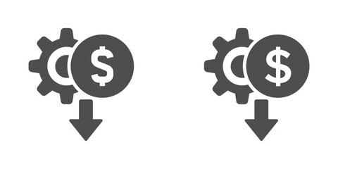  Cost reduction vector graphic icons 