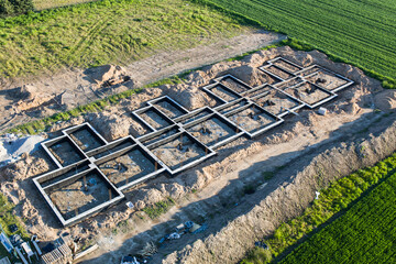 aerial view of the building site.