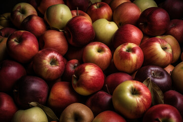 Multiple red apples, Red Apples, A lot of apples, Screen full of apples, generative ai, Fresh tasty fruit