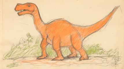A child's drawing of a dinosaur