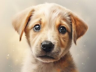 Realistic Puppy Illustration for Invitations or Greeting Cards