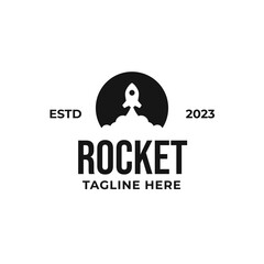 Vector rocket launch logo design concept illustration idea