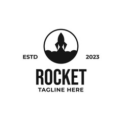 Vector rocket launch logo design concept illustration idea