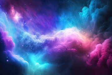Obraz na płótnie Canvas vibrant sky with clouds and stars. Generative AI