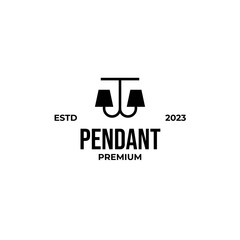 Vector lamp pendant logo design concept illustration idea