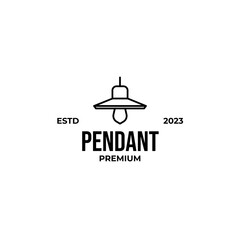 Vector lamp pendant logo design concept illustration idea