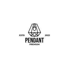 Vector lamp pendant logo design concept illustration idea © Brandingasik