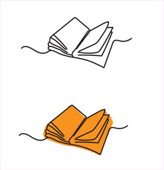 book vector illustration one book line 