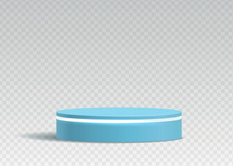 Podium realistic vector illustration isolated on transparent background. Empty cosmetic product display presentation mock up