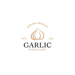 Vector garlic logo design concept illustration idea