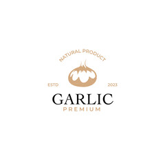 Vector garlic logo design concept illustration idea
