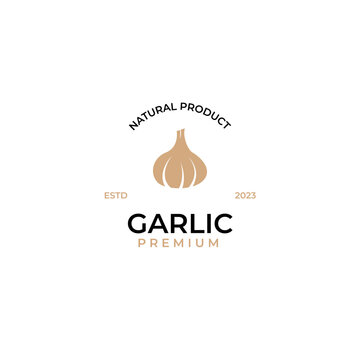 Vector garlic logo design concept illustration idea