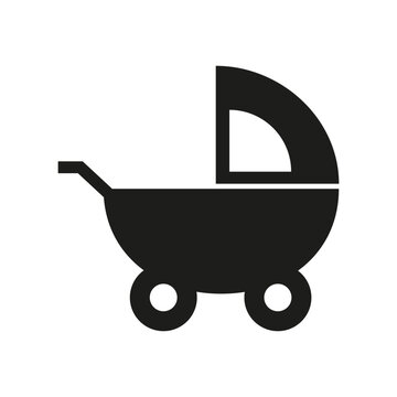 recommend clip art: Line art baby stroller icon. Vector illustration.