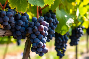 bunch of grapes on vine