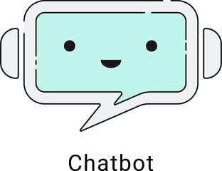 Chat Bot logo vector illustration. Online support service or chatbot concept. Virtual smart assistant. Mobile helper icon