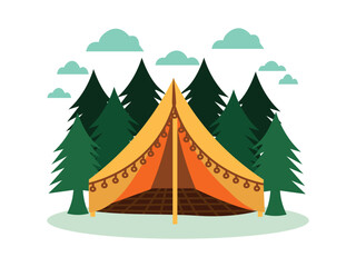 Obraz premium Camping Tent Vector Design Illustration