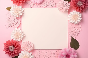 Floral spring abstract background frame created with Generative AI technology