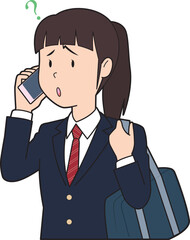 電話で疑問を持つ女子高生