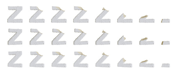 Milk cream with Almonds and Vanilla Ice Cream Bars Z-shaped, 3D rendering