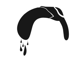 ejaculate icon announces wilted eggplant fruit, vector illustration