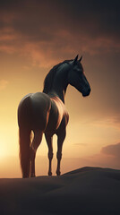 Obraz na płótnie Canvas Arabian Horse Against Sunset