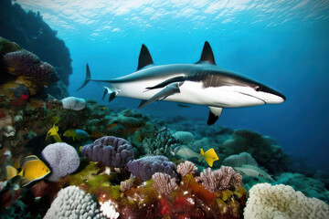 Shark underwater scene