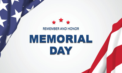 Fototapeta na wymiar Memorial Day Background Design. Remember and Honor. Vector Illustration.