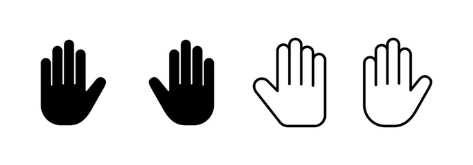 Obraz premium Hand icon vector for web and mobile app. hand sign and symbol. hand gesture
