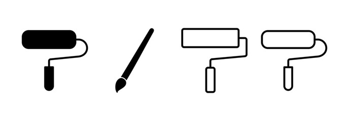 Paint icon vector for web and mobile app. paint brush sign and symbol. paint roller icon vector