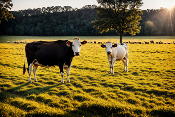 cow in the field. Generative AI