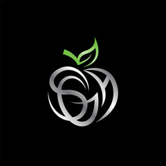 initial letter SGA fruit logo vector