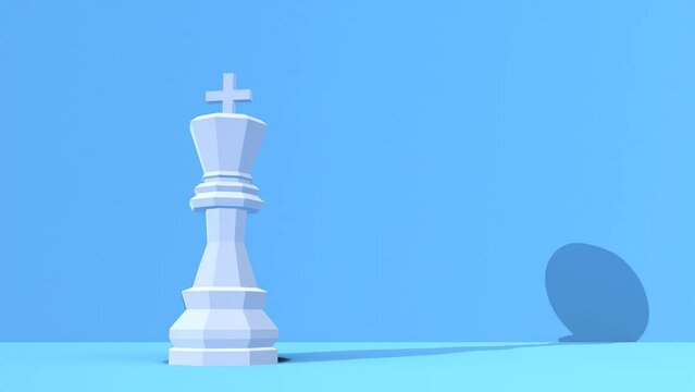 Chess king casting a pawn shadow. Business, psychology and social concept. Unexpected event metaphor