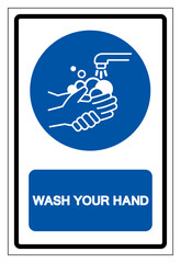 Please Wash Your Hand Symbol Sign,Vector Illustration, Isolated On White Background Label. EPS10