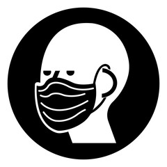 Wear Face Mask Symbol Sign, Vector Illustration, Isolate On White Background Label. EPS10