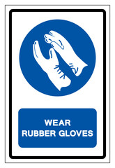 Wear Rubber Gloves Symbol Sign, Vector Illustration, Isolate On White Background Label .EPS10