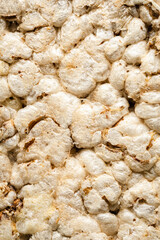 Food background, crunchy rice cake, healthy food concept, tasty crisp, snack with health benefits.