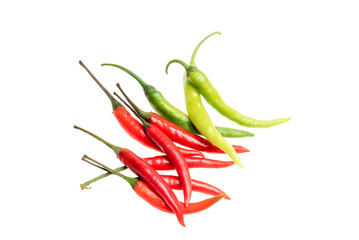 Green chili pepper isolated on white