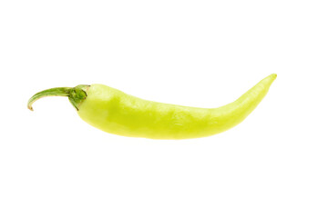 Green chili pepper isolated on white