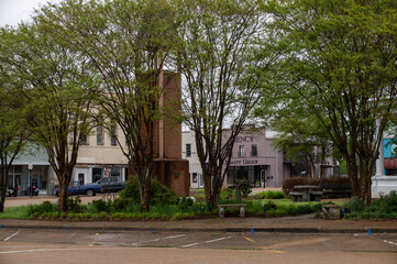 Downtown Grenada Mississippi in the town square area