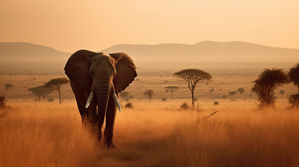 Fototapeta na wymiar Majestic African Elephant