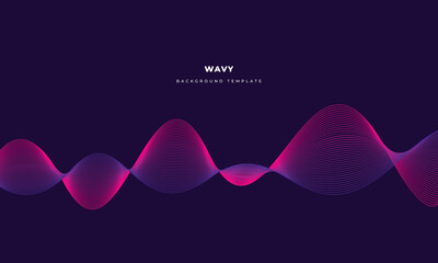 Wavy lines background template copy space for poster, banner, or landing page
